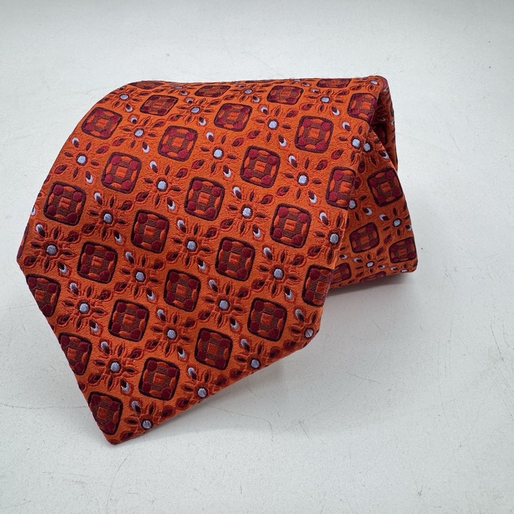 Robert Talbott Best of Class Nordstrom Hand Sewn Orange Textured Silk Neck Tie